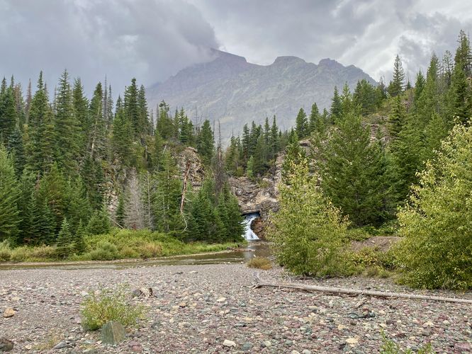 View of Running Eagle Falls from the trail