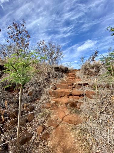 Stairs lead out of Russian Fort Elizabeth