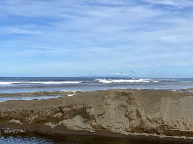 View of Ni'ihau offshore from the mouth of the Waimea River