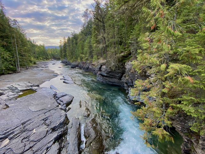 Turquoise water of McDonald Creek