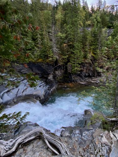 Portrait view of McDonald Falls' pool