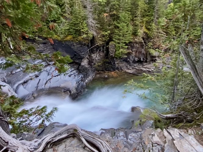 Long exposure of the base of McDonald Falls