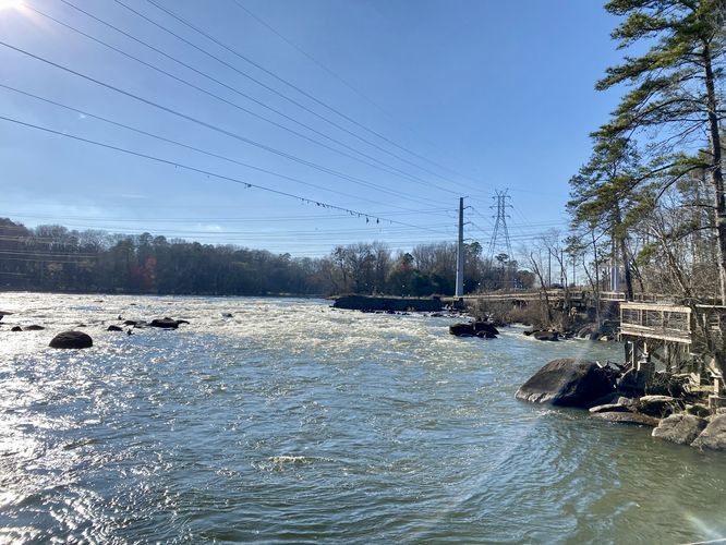 View of the Saluda River looking upstream