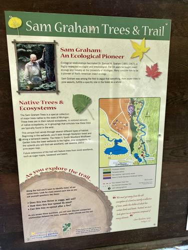 Sam Graham info poster at trail kiosk