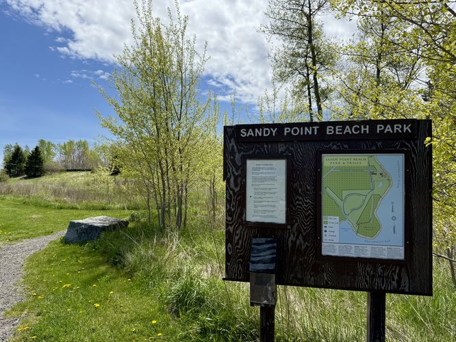 Sandy Point Beach Park trail system entrance