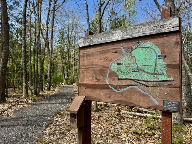 Amazon and Shore Loop Trails sign