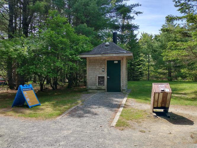 Restroom and Trash at trailhead Parking area