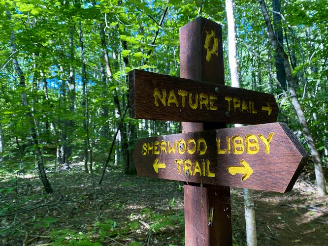 Follow Sherwood Libby Trail signs