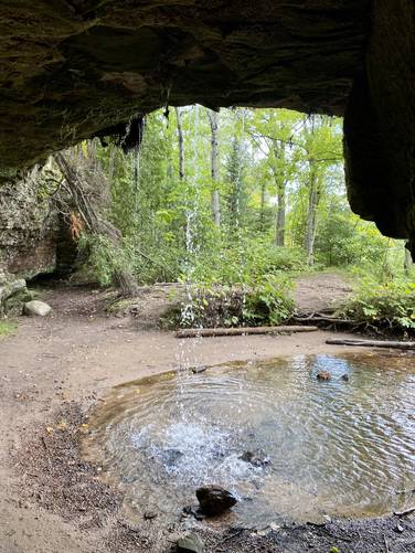 Inside Scott Falls cave