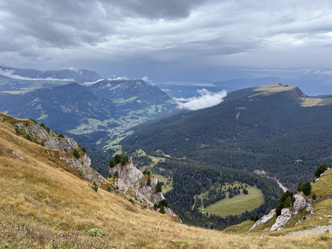 One last view of the Ortisei and the Val Gardena region from Seceda Ridge