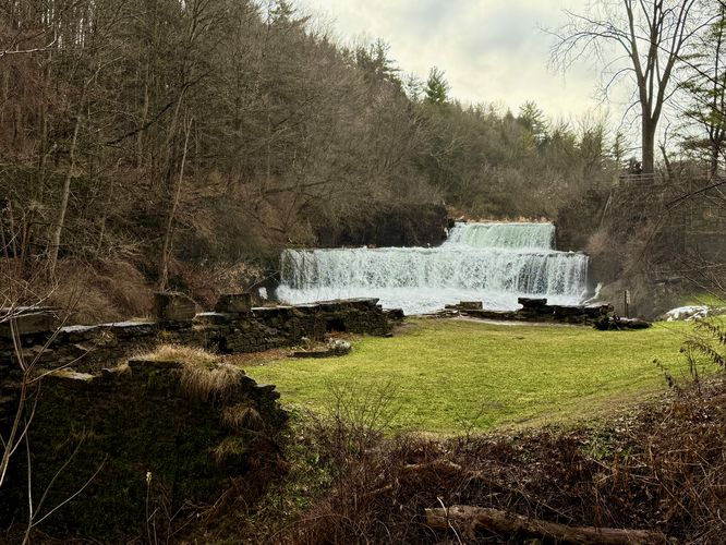 View of Seneca Mills Falls from the trail downstream