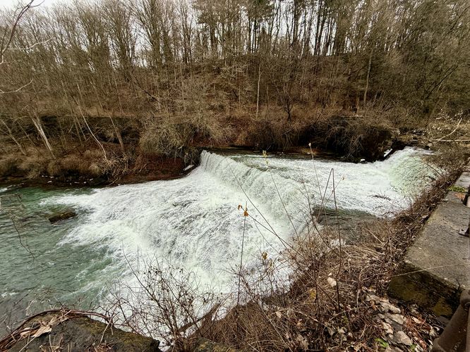 View of Seneca Mills Falls from the mill foundation
