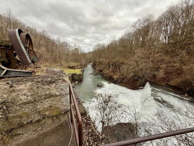 Top of Seneca Mills Falls from the old mill foundation