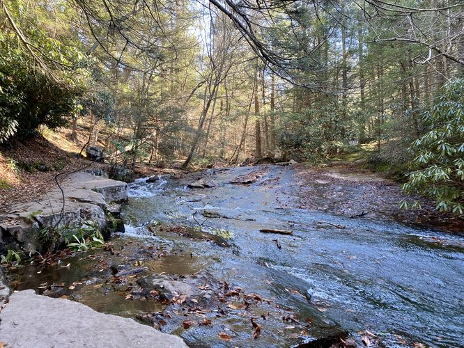 8-foot tall, 150-foot long slide waterfall