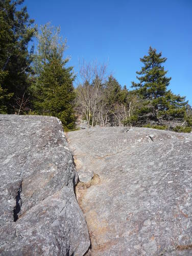 Steep section of rock scramble