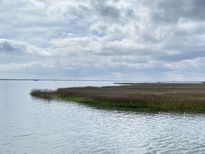 View of the bay from the end of the boardwalk