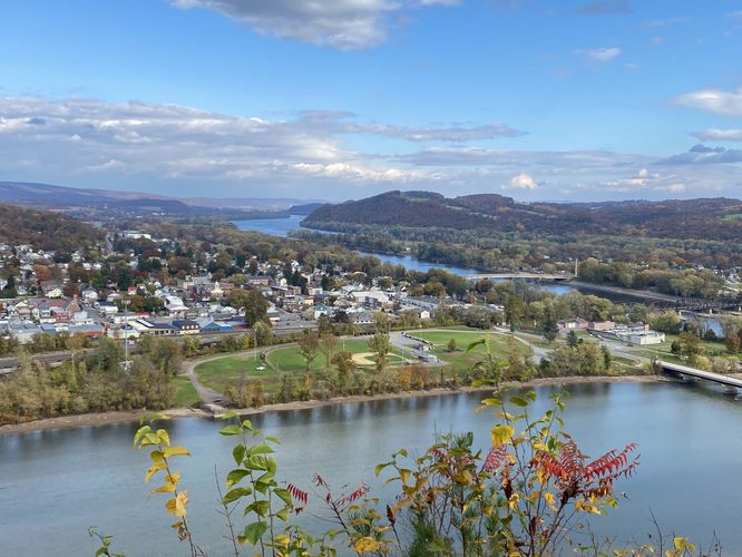 View of the Susquehanna River junction above Northumberland, PA