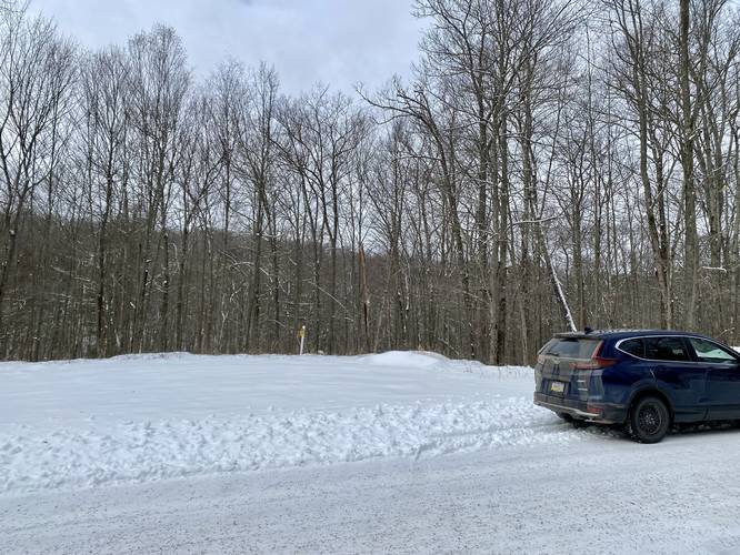 Shin Hollow Trail parking lot - not plowed in Winter