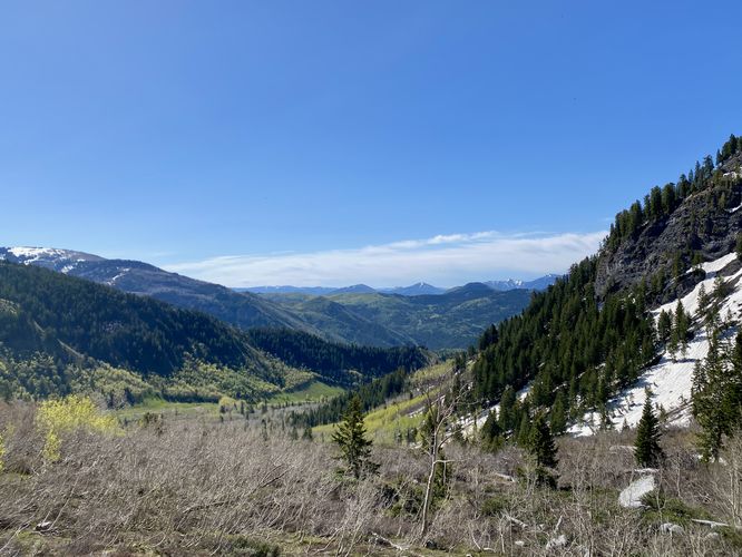 View into the American Fork Canyon from the Silver Lake Trail