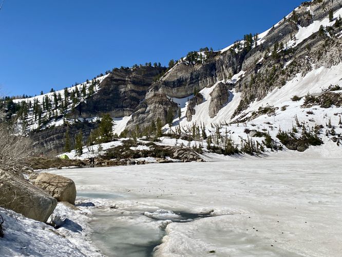 View of Silver Lake (frozen over)
