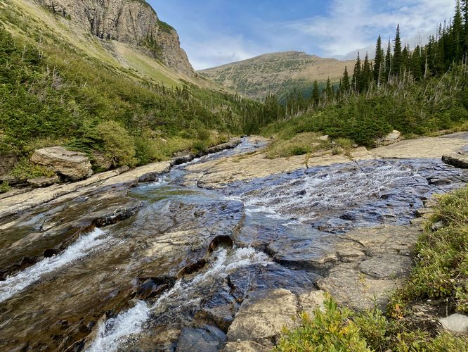 Convergence at Siyeh Bend Falls
