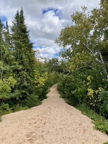 Sandy path of the Sleeping Bear Point Trail