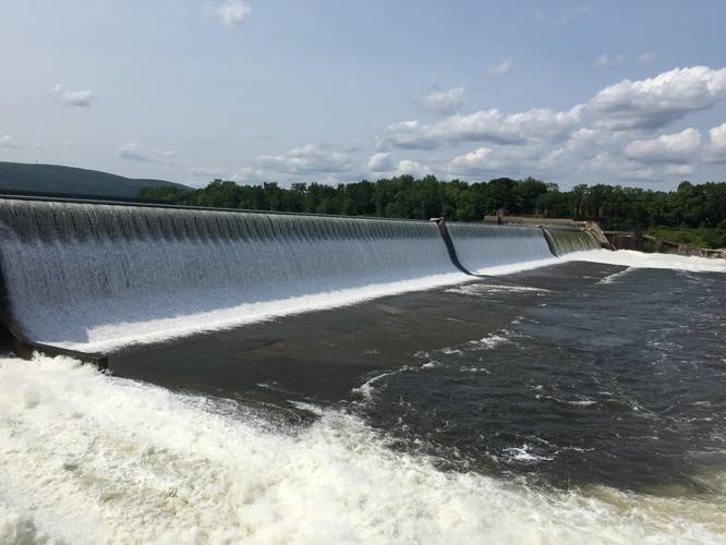 Adjacent to the Holyoke Dam