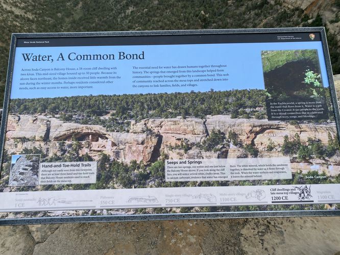 Water, A Common Bond: history info kiosk on the Balcony House