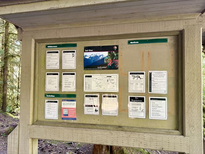Sol Duc Falls Trail info kiosk