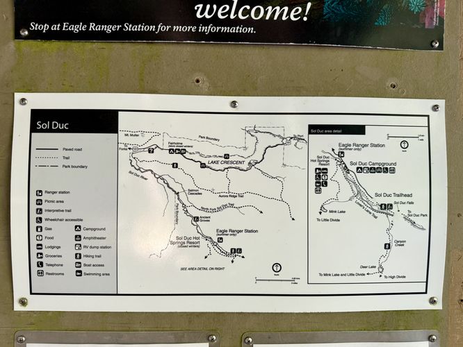 Trail map for the Sol Duc Falls area