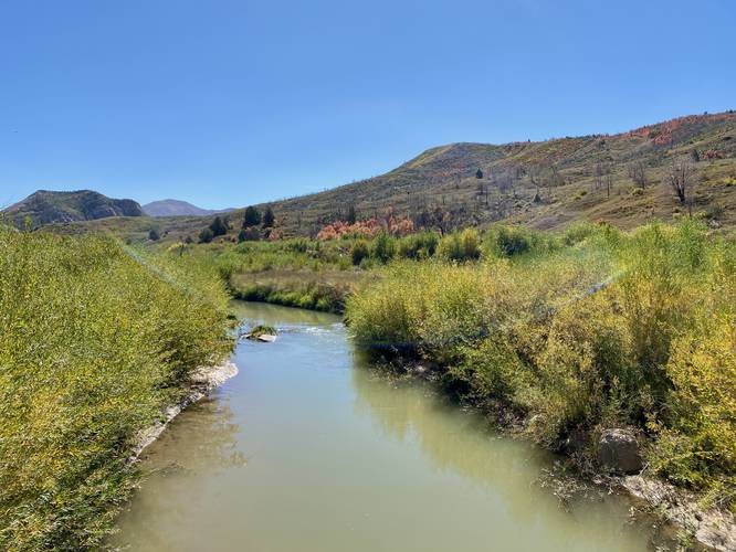 View of the Spanish Fork River (w/autumn foliage)