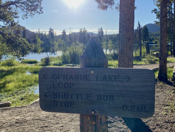 Sprague Lake Loop trail sign