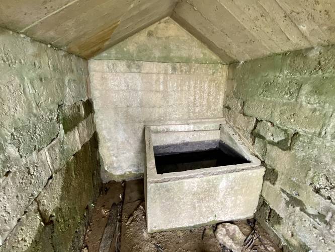 Inside the abandoned Spring House remains