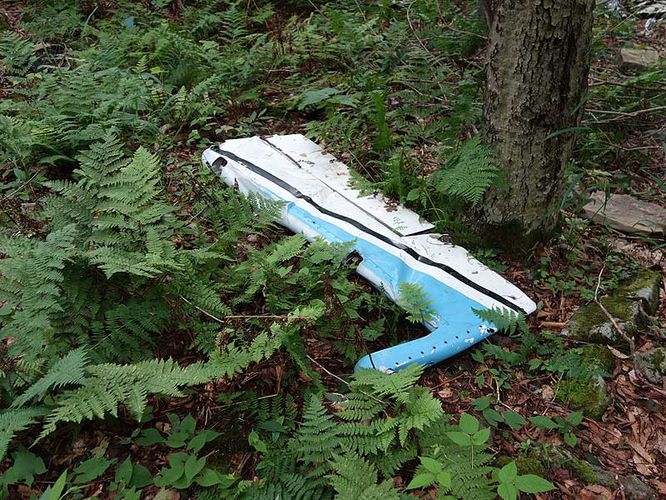 Plane crash wreckage