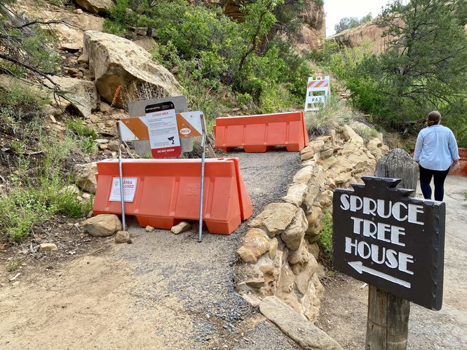Spruce Tree House pathway is closed