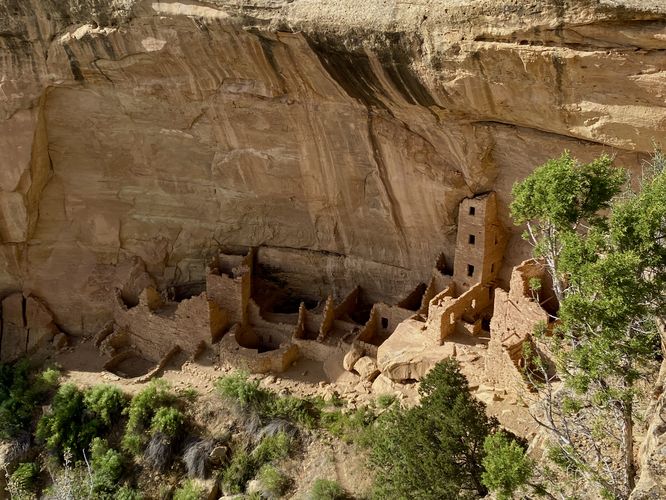 View of the ancient Square Tower House cliff dwellings