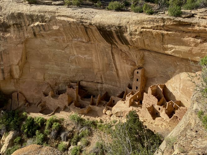 View of the ancient Square Tower House cliff dwellings