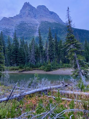 View of Little Chief Mountain and Saint Mary River