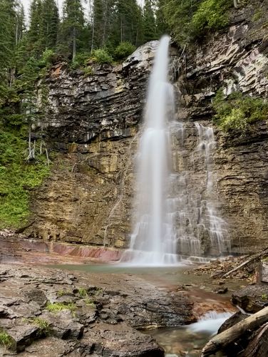Portrait long exposure of Upper Virginia Falls (80-feet tall)