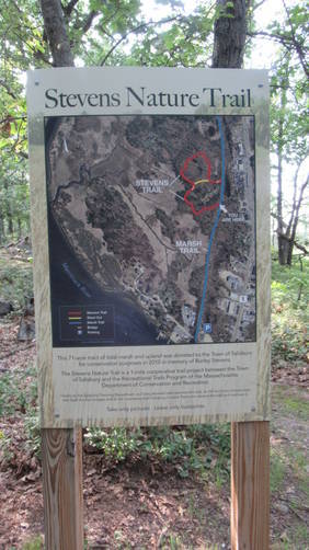 Trail sign with map