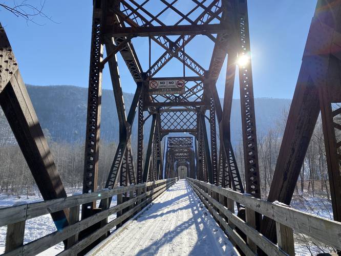 Old railroad bridge on Pine Creek Trail