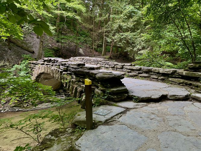 Scenic stone footbridge