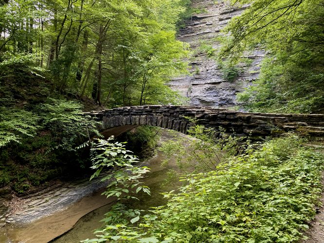 Scenic stone footbridge