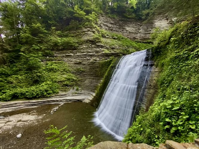 Stony Brook Falls (35-foot tall waterfall) long exposure