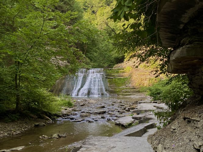 View of Upper Stony Brook Falls from the trail