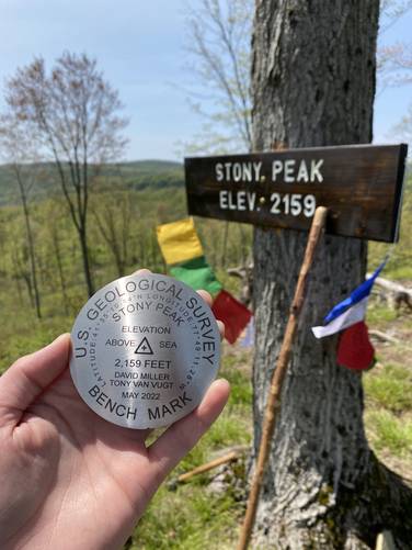 Stony Peak sign and summit marker (preinstall)