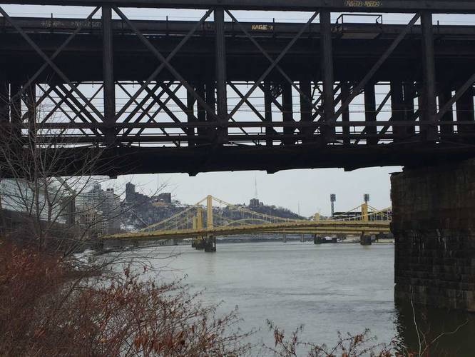 View of Mt Washington and Pittsburgh's bridges