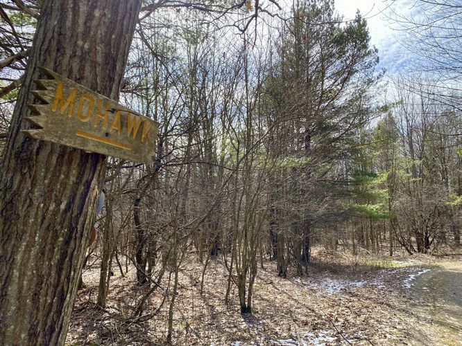 Mohawk Trail sign on Sugar Hill