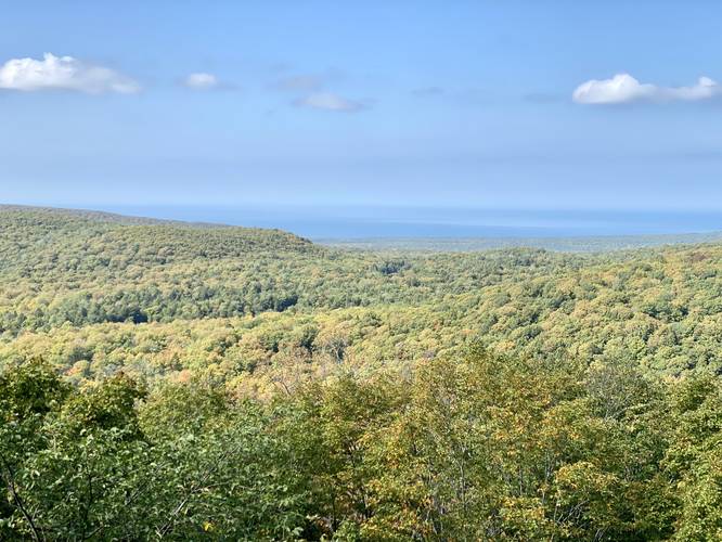 Vista of the Porcupine Mountains from boardwalk