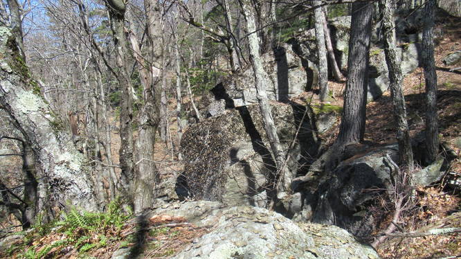 Large boulders near the summit